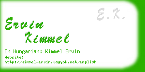 ervin kimmel business card